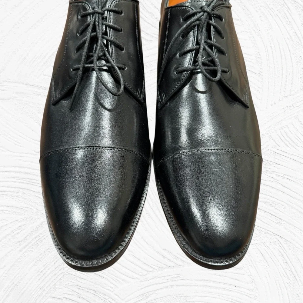 Cole Haan Lenox Hill Cap Toe Oxford C11630 Classic Black Leather Men 12M NEW